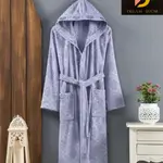 Unisex bathrobe with hood, belt and two pockets-Dream Room